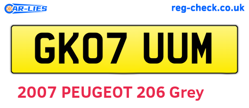 GK07UUM are the vehicle registration plates.