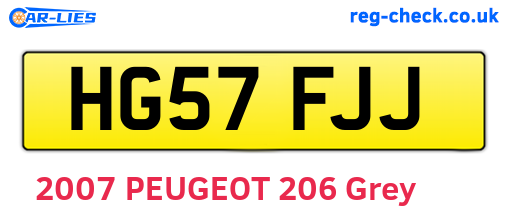 HG57FJJ are the vehicle registration plates.