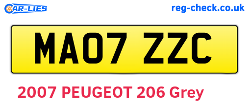 MA07ZZC are the vehicle registration plates.