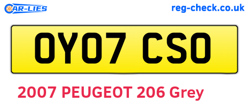 OY07CSO are the vehicle registration plates.