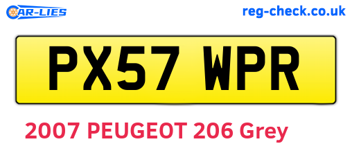 PX57WPR are the vehicle registration plates.