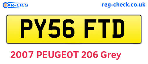PY56FTD are the vehicle registration plates.