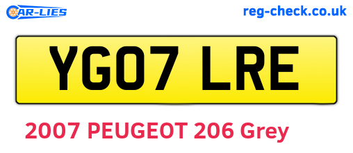 YG07LRE are the vehicle registration plates.