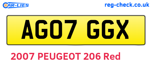 AG07GGX are the vehicle registration plates.