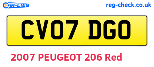 CV07DGO are the vehicle registration plates.