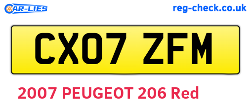 CX07ZFM are the vehicle registration plates.