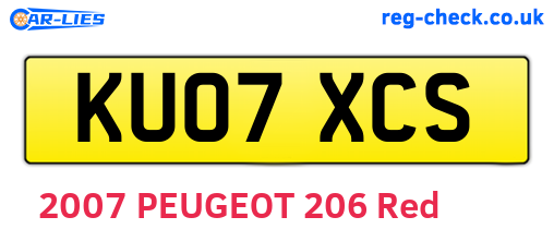 KU07XCS are the vehicle registration plates.