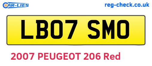LB07SMO are the vehicle registration plates.