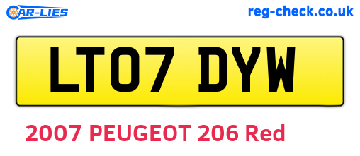 LT07DYW are the vehicle registration plates.