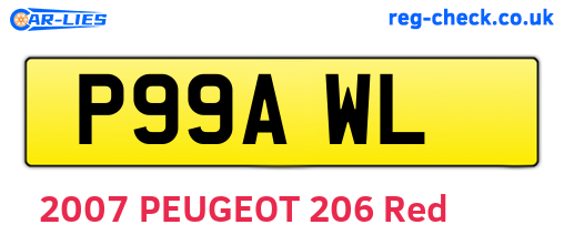P99AWL are the vehicle registration plates.