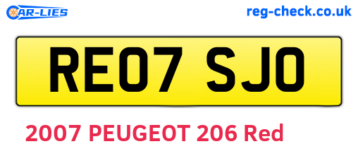 RE07SJO are the vehicle registration plates.