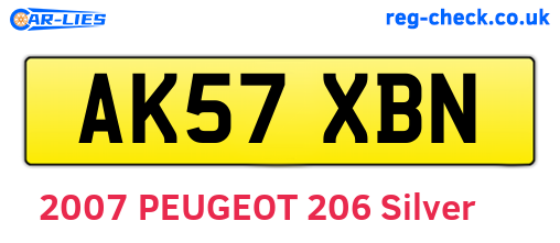 AK57XBN are the vehicle registration plates.