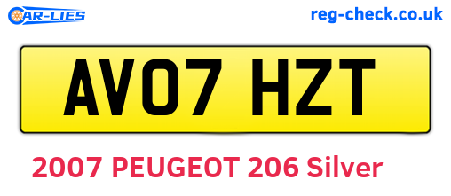 AV07HZT are the vehicle registration plates.