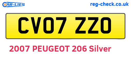 CV07ZZO are the vehicle registration plates.