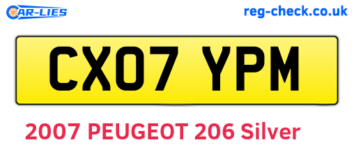 CX07YPM are the vehicle registration plates.