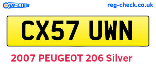 CX57UWN are the vehicle registration plates.