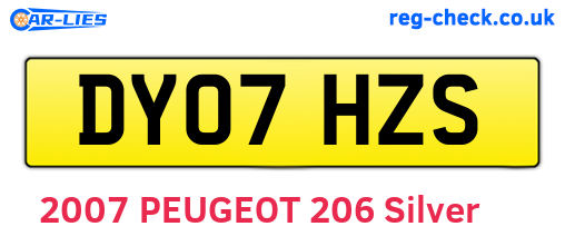 DY07HZS are the vehicle registration plates.