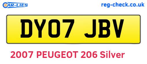 DY07JBV are the vehicle registration plates.