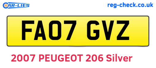 FA07GVZ are the vehicle registration plates.