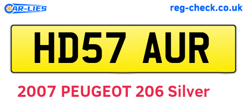 HD57AUR are the vehicle registration plates.