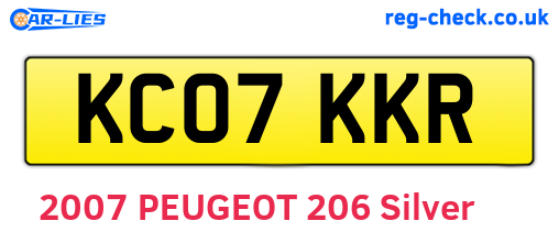 KC07KKR are the vehicle registration plates.