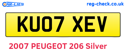 KU07XEV are the vehicle registration plates.