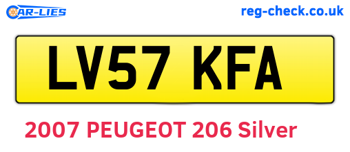 LV57KFA are the vehicle registration plates.