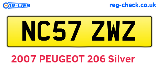 NC57ZWZ are the vehicle registration plates.