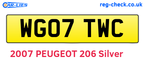 WG07TWC are the vehicle registration plates.