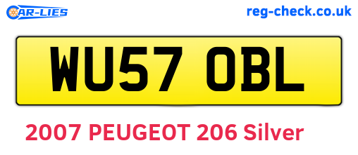 WU57OBL are the vehicle registration plates.