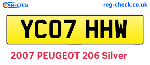 YC07HHW are the vehicle registration plates.