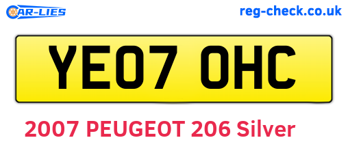 YE07OHC are the vehicle registration plates.