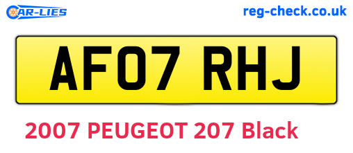 AF07RHJ are the vehicle registration plates.
