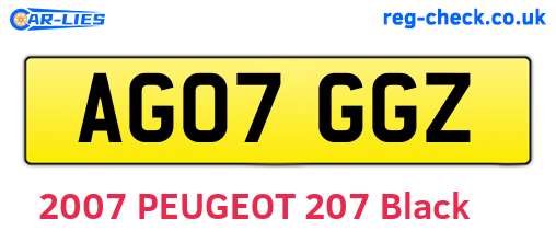 AG07GGZ are the vehicle registration plates.