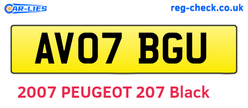 AV07BGU are the vehicle registration plates.