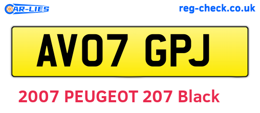 AV07GPJ are the vehicle registration plates.