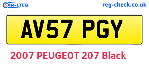AV57PGY are the vehicle registration plates.