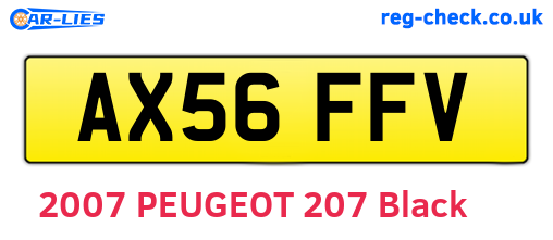 AX56FFV are the vehicle registration plates.
