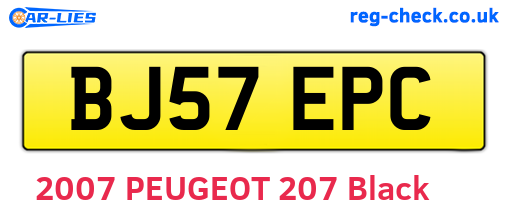 BJ57EPC are the vehicle registration plates.