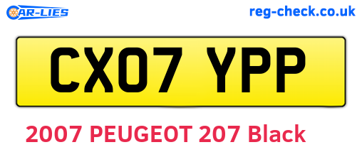 CX07YPP are the vehicle registration plates.