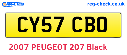 CY57CBO are the vehicle registration plates.