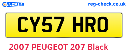 CY57HRO are the vehicle registration plates.