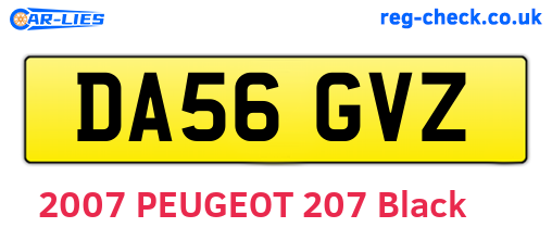 DA56GVZ are the vehicle registration plates.