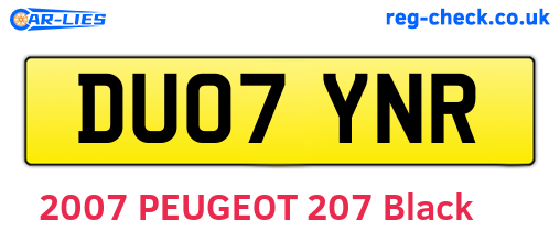 DU07YNR are the vehicle registration plates.