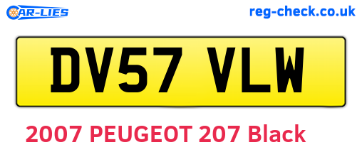 DV57VLW are the vehicle registration plates.