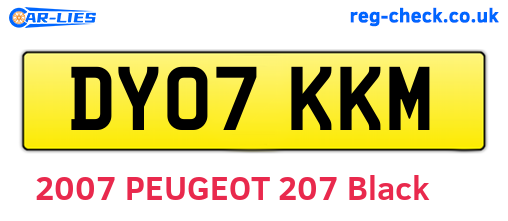 DY07KKM are the vehicle registration plates.
