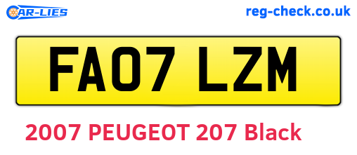 FA07LZM are the vehicle registration plates.