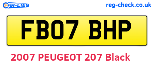 FB07BHP are the vehicle registration plates.