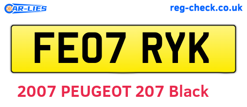 FE07RYK are the vehicle registration plates.