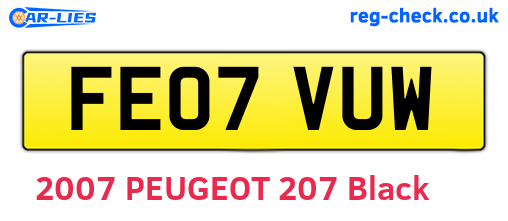 FE07VUW are the vehicle registration plates.